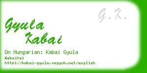 gyula kabai business card